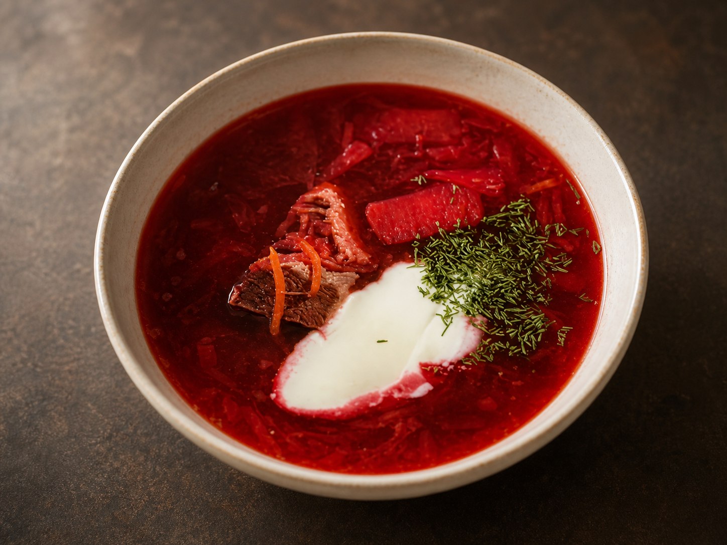 БОРЩ С ГОВЯДИНОЙ И СМЕТАНОЙ